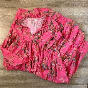 Eywasouls Malibu Pink Floral Boho Maxi Dress Size XS/S